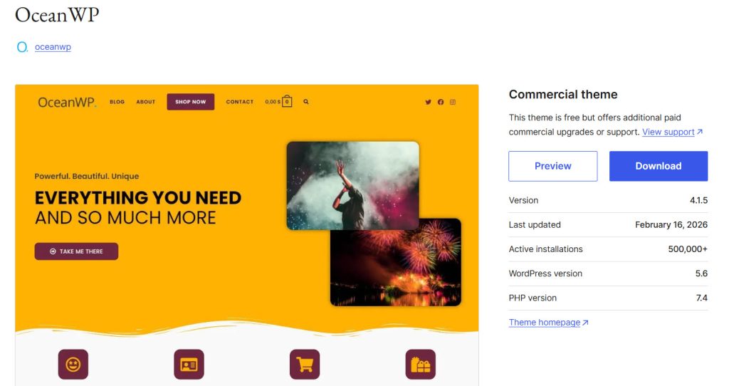 OceanWP - fastest WooCommerce themes