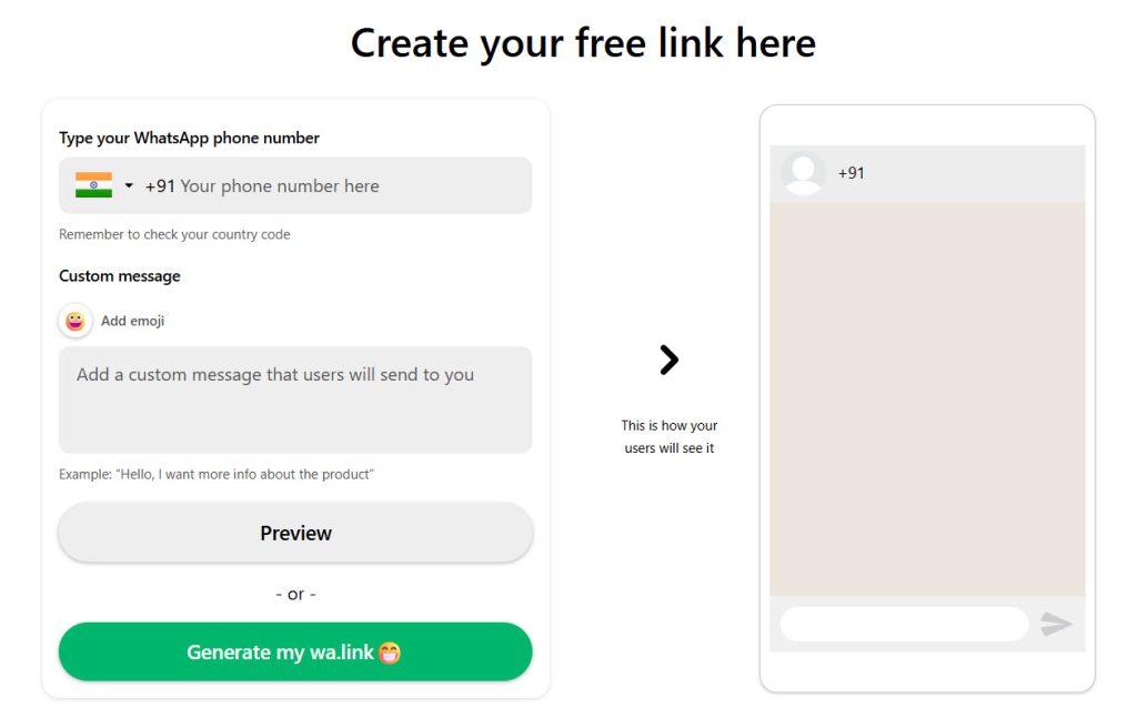 whatsapp link generator