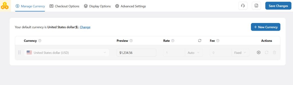 YayCurrency user interface