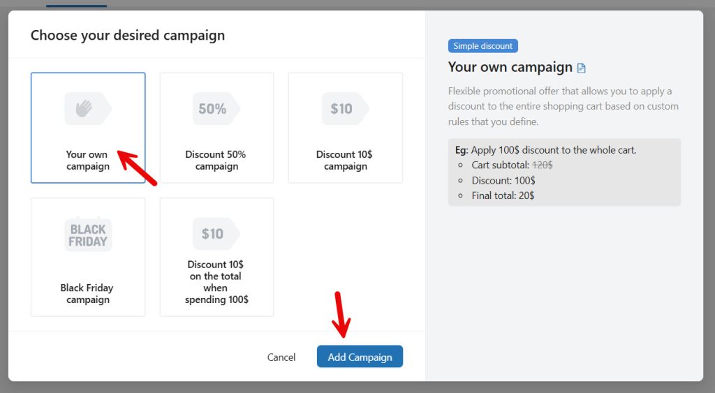 add a custom campaign