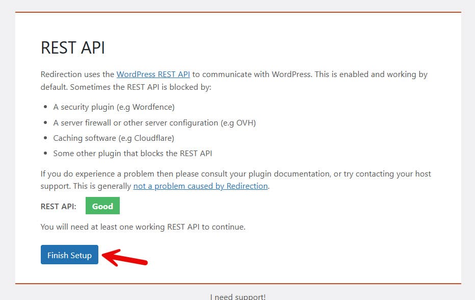 finish setup - create a vanity URL in WordPress