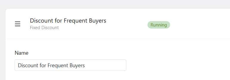 rule name - Give a Discount to Frequent WooCommerce Buyers