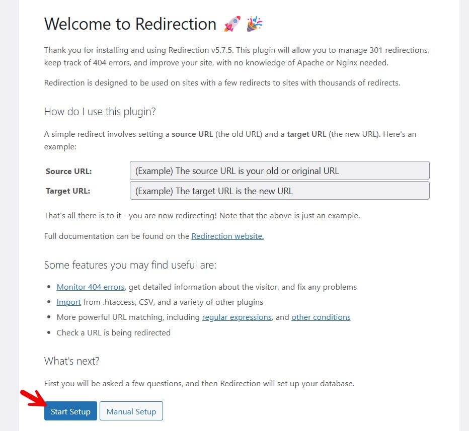 start setup - create a vanity URL in WordPress