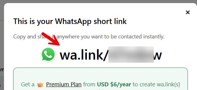 whatsapp shortlink