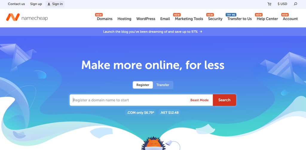 Namecheap - cheap wordpress hosting providers