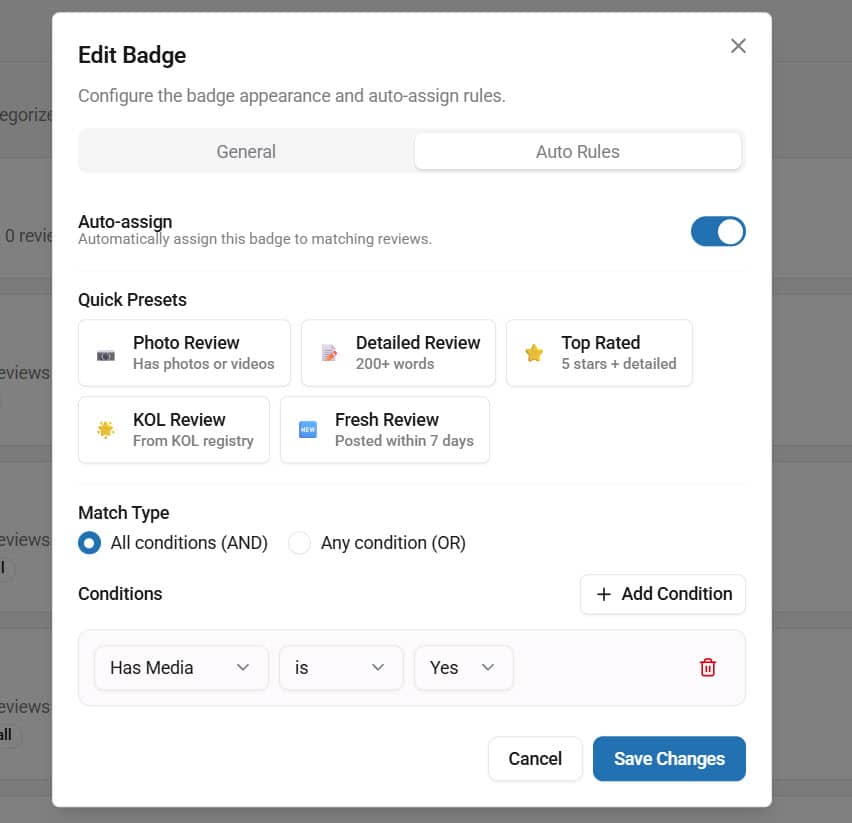 badge conditions