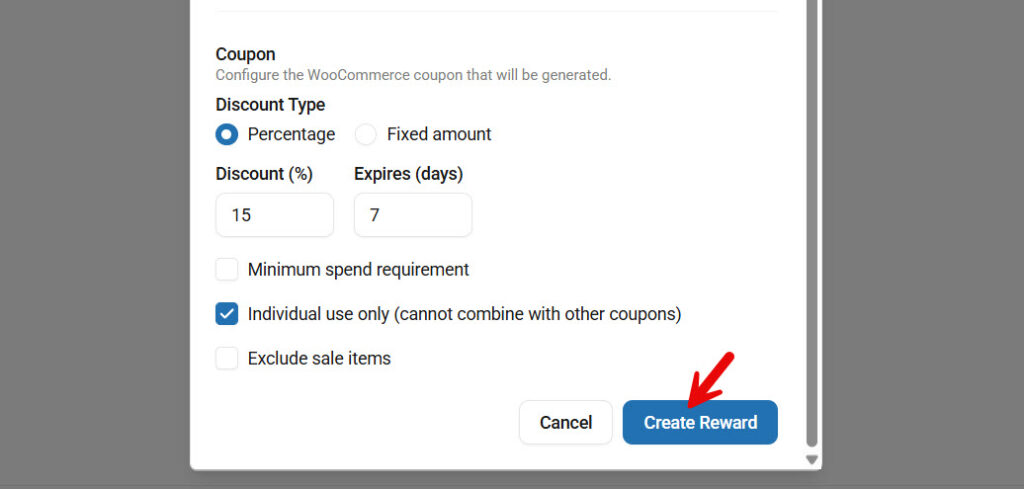 create reward