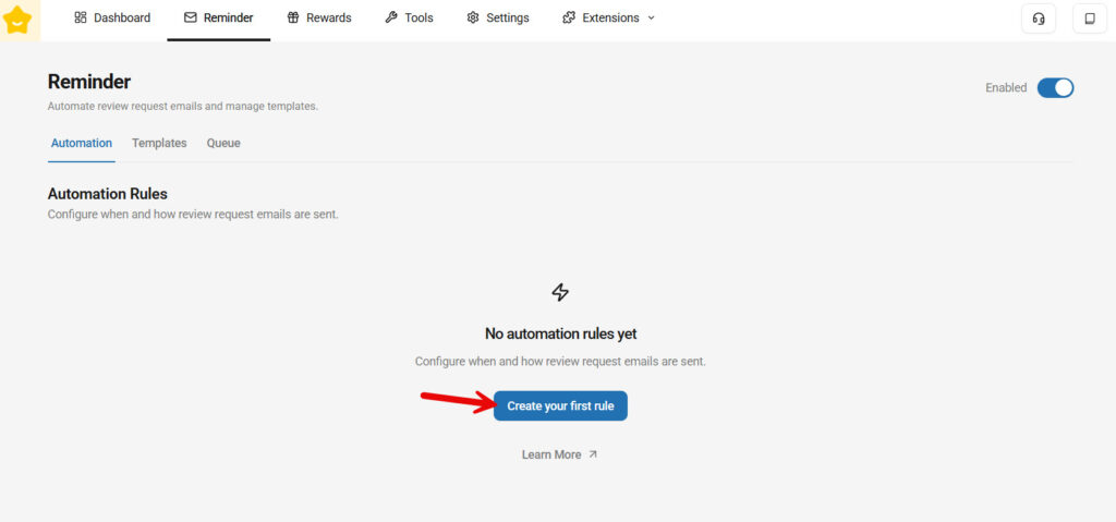 create your first rule - woocommerce product reviews