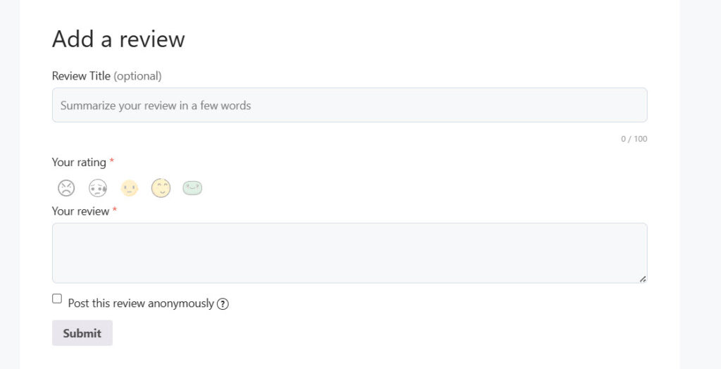 default review form