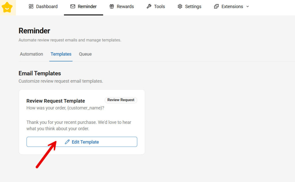 email template - woocommerce product reviews