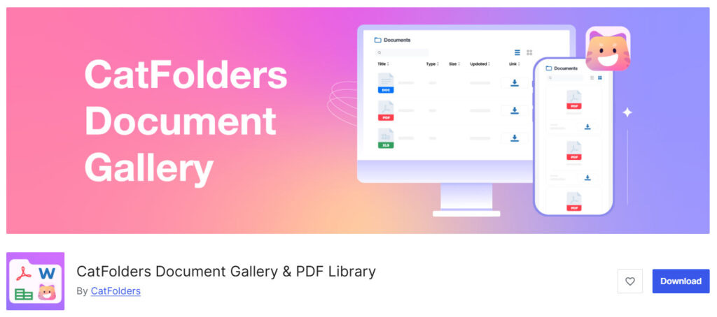 CatFolders Document Gallery & PDF Library - WordPress File Sharing Plugins