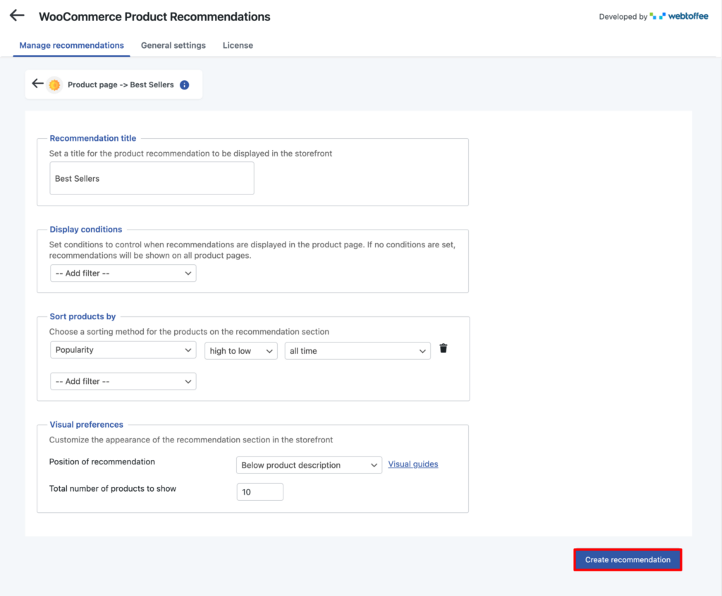 Configure the Rules and Conditions for Bestsellers