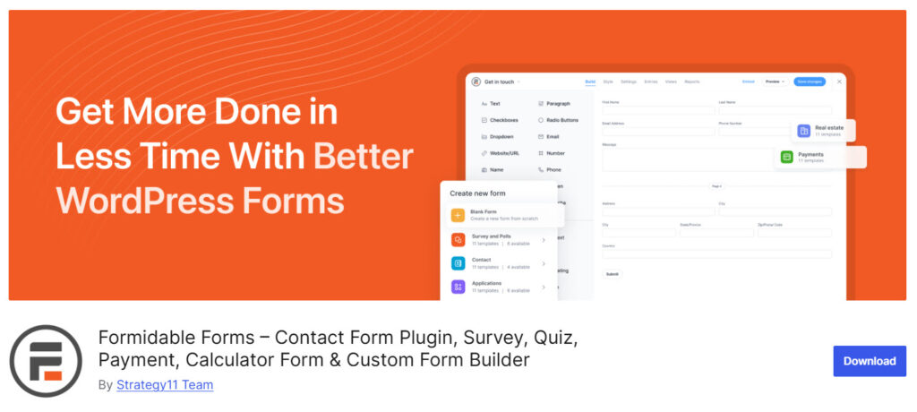 Formidable Forms - WordPress Quiz Plugins