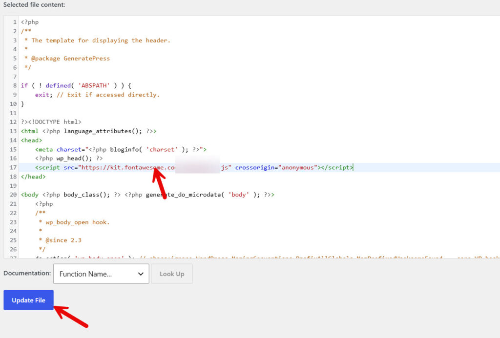 add font code
