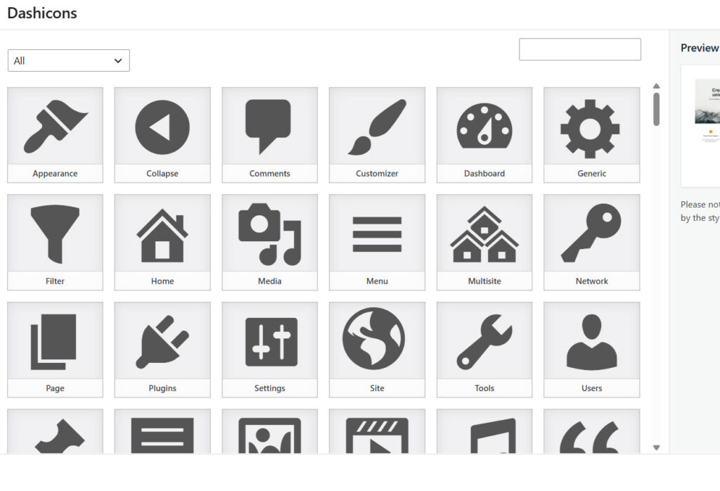 dashicons