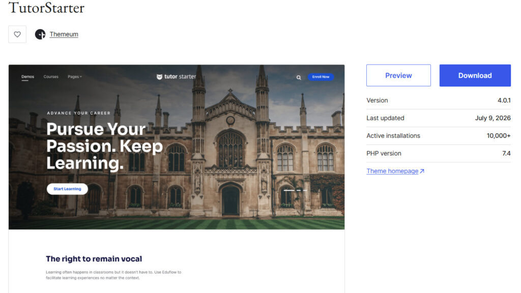 TutorStarter - WordPress education themes
