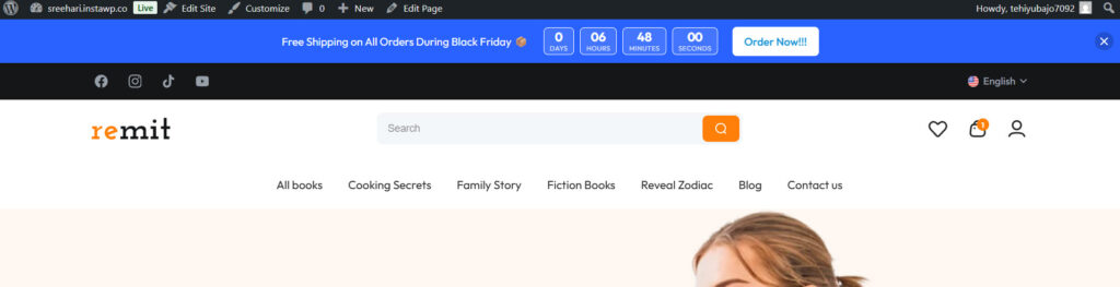 bar published - create a notification bar in WordPress