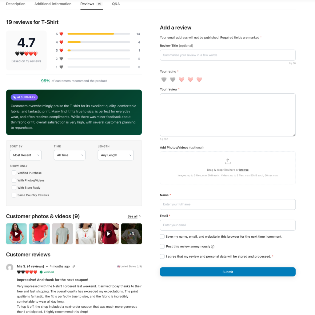 AI summary of YayReviews