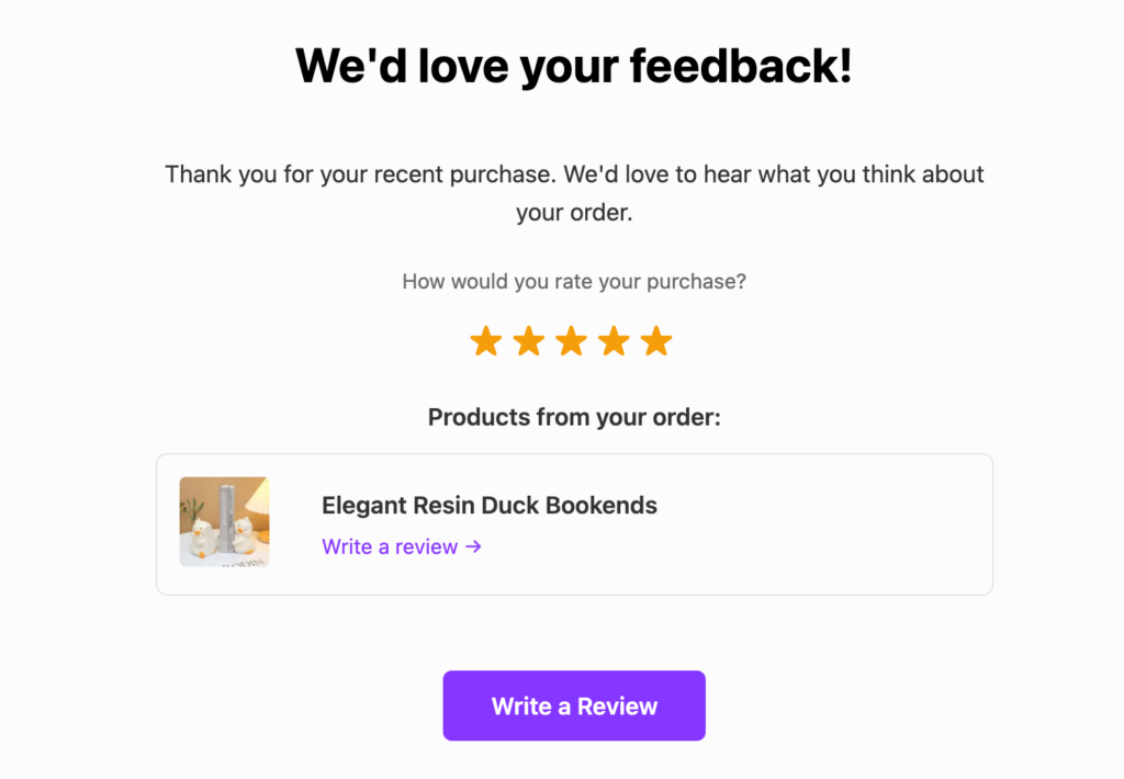 YayReviews Reminder email