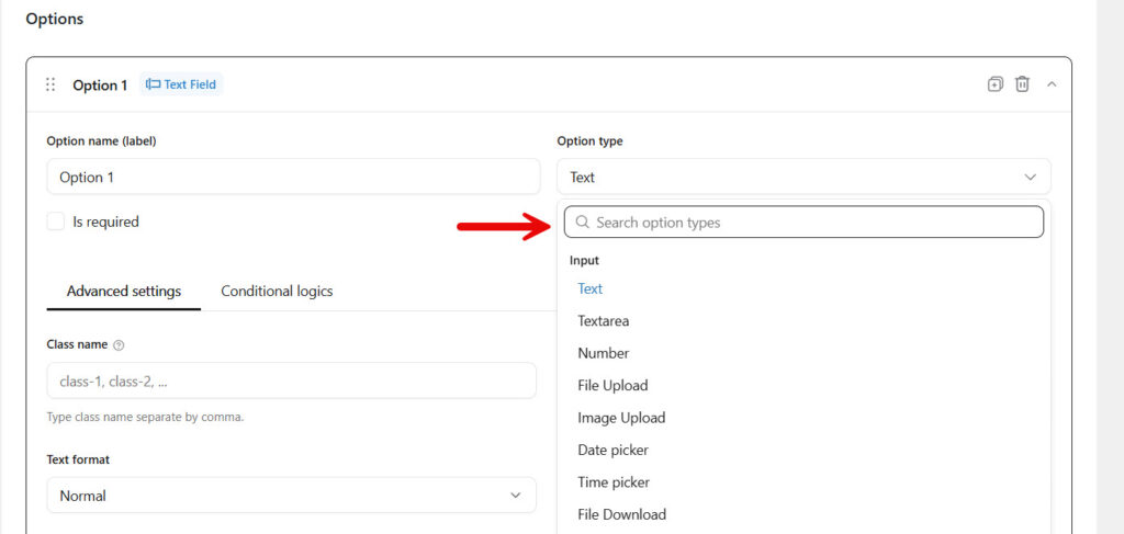 option search